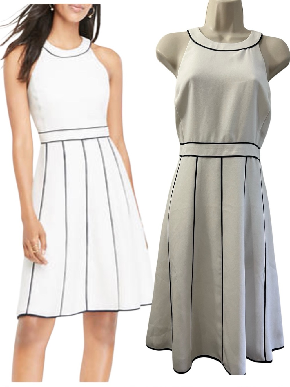 Ann Taylor White and Black Fit and Flare NWT Size 6 MSRP $149